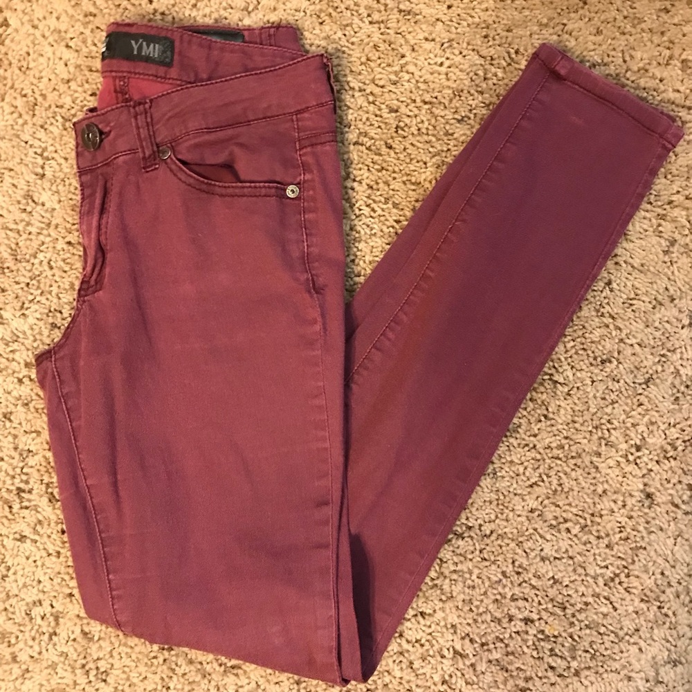 YMI Foxy Super skinny maroon pants.